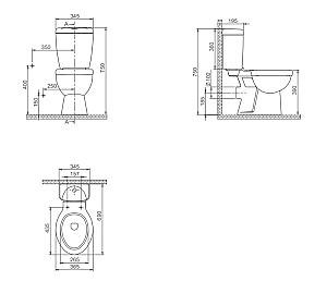 Vas WC CeraStyle Ova Lila Turkuaz