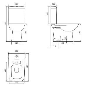 Vas WC CeraStyle Duru Slim Turkuaz