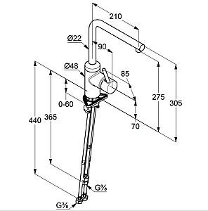 Robinet bucatarie Kludi L-ine DN 10 (428190577)