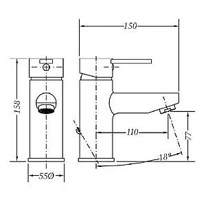 Baterie pentru lavoar Genebre TAU 2 (65135294566)