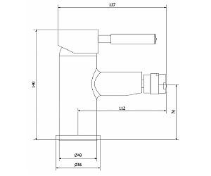 Baterie pentru bideu Genebre TAU (65145 18 45 66)
