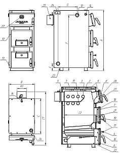Cazan pe combustibil solid Teplodar Kupper PRO 22 (2.0)