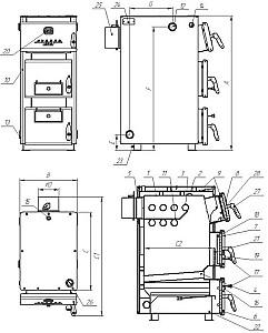 Cazan pe combustibil solid Teplodar Kupper PRO 28 (2.0)