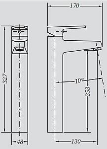 Baterie pentru lavoar Genebre Klip (64136 16 45 66)
