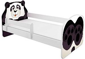 Pat copii Acma Meble Acma VII Animals Panda 70x140 bariera/saltea 6 cm Alb/Negru