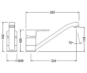 Robinet bucatarie Genebre K8 (61200 28 45 66)