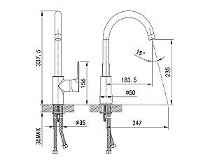 Robinet bucatarie Iddis Cuba CU3MBJ0I05