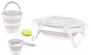 Cada pentru bebelusi BABYJEM Roz cu cadita pliabila