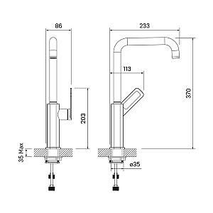 Robinet bucatarie Iddis Slide SLIBG00I05 Black/Gold