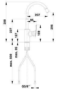 Robinet bucatarie Herz Elite e24 Flex UH00120 Black/Crom