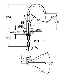 Robinet bucatarie Grohe Eurosmart Cosmo 32843002