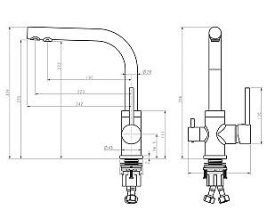 Robinet bucatarie Aquasanita 2663L-T Graphite