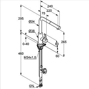 Robinet bucatarie Kludi L-ine DN 10 (408519375)