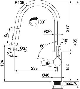 Robinet bucatarie Franke Pescara J Slide-in (115.0575.968)