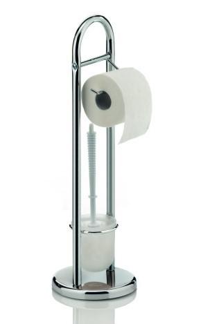 Perie de WC KELA +suport hirtie hrom, FABIO