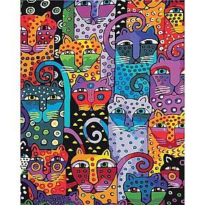 Tablou pe numere BrushMe Pisici multicolore 40×50 cm (fără cutie) BS9372FC