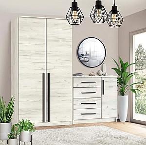 Comoda Modern Kenon 4+1S Stejar Craft Alb