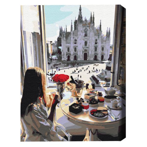 Tablou pe numere BrushMe Mic dejun în Milano (în cutie)