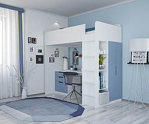 Mobila camera copii Polini Kids Simple White/Blue