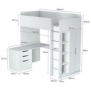 Mobila camera copii Polini Kids Simple White/Blue