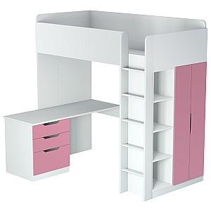 Mobila camera copii Polini Kids Simple White/Pink