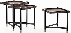 Masuta de cafea, reviste Dogtas MATILDA (set din 3) Nuc (Maro)/Negru