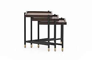 Masuta de cafea, reviste Dogtas MATILDA (set din 3) Nuc (Maro)/Negru