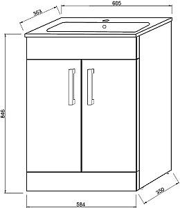 Dulap sub lavoar Savini Due Napoli 60W