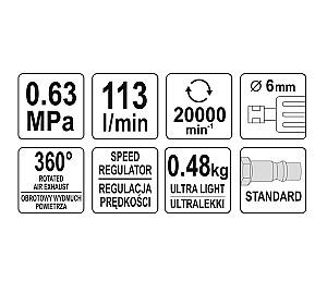 Slefuitor pneumatice Yato YT09676