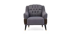 Fotoliu Dogtas DIAMOND Stofa Gri+Maro Eco-piele