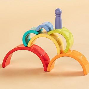 Jucarie de impins si tras Hola Toys Cameleonul curcubeu