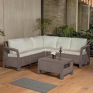 Set mobila de gradina Sonmez Ferrara Fancy Cappuccino (gri)