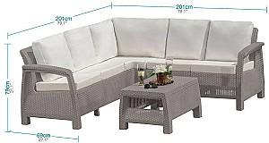 Set mobila de gradina Sonmez Ferrara Fancy Cappuccino (gri)