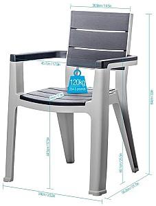 Scaun terasa Sonmez Madeira Quartz (gri)