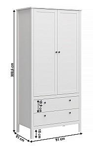 Dulap Tempo Kondela Olje 2D2S Alb