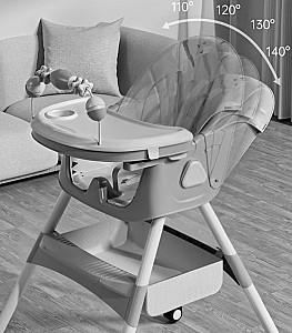 Scaun reglabil pe inaltime de masa 4Play Transformer Grey