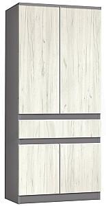 Dulap Modern Komfi 80cm Gri Ardezie/Alb Stejar Craft