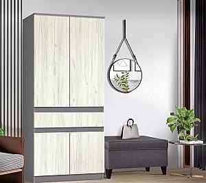 Dulap Modern Komfi 80cm Gri Ardezie/Alb Stejar Craft
