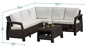 Set mobila de gradina Sonmez Ferrara Fancy Wengue (maro)