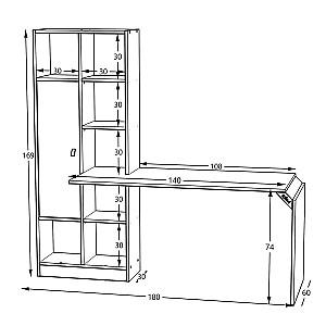Masa de birou Rafevi Opus 147 Sonoma