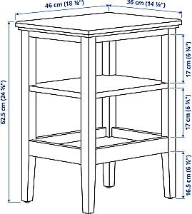 Masuta de cafea, reviste IKEA Idanas 46x36 Maro Inchis Vopsit