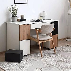 Masa de birou Fabrik Home Mateo Frasin Alb/Stejar Ewok(Bej)