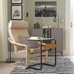 Masuta laterala IKEA Olserod 53x50 Antracit/Aspect Mesteacan/Galben Inchis