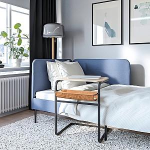 Masuta laterala IKEA Olserod 53x50 Antracit/Aspect Mesteacan/Galben Inchis