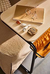 Masuta laterala IKEA Olserod 53x50 Antracit/Aspect Mesteacan/Galben Inchis