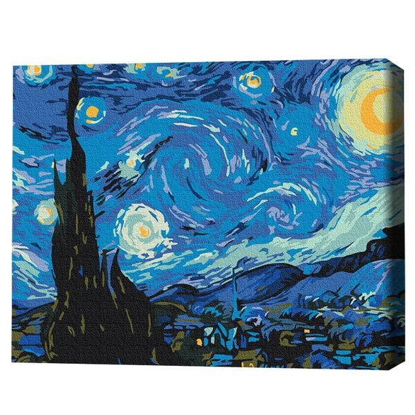 Tablou pe numere BrushMe Noaptea cu stele (fără cutie) 30*40 сm