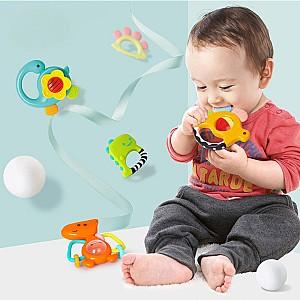 Jucarie bebelus Hola Toys Set de zornăitoare Dinozauri