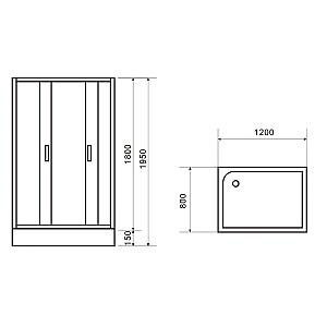 Cabina de dus VLM BE1046/120x80C Matt