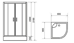 Cabina de dus VLM BS6006 90x90 H215