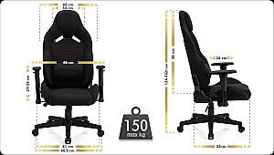 Fotoliu gaming SENSE7 Vanguard Fabric Black